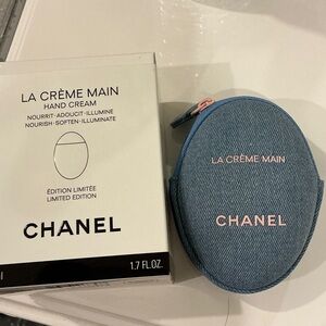 Chanel denim limited edition spring hand creme with pouch, new in box